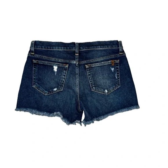Joe’s Jeans 4 Inch Cut Off Distressed Dark Wash Denim Shorts Women’s 28 - Picture 2 of 5